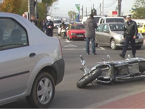 Foto accident motociclist Dacia Service Baia Mare (c) eMaramures.ro